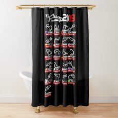 Calendar race cars 2019 circuits sport v2 Shower Curtain