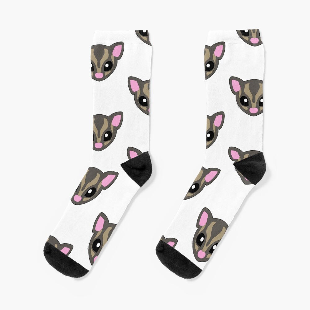 "Standard Gray Sugar Glider" Socks by LordGraceArt Redbubble