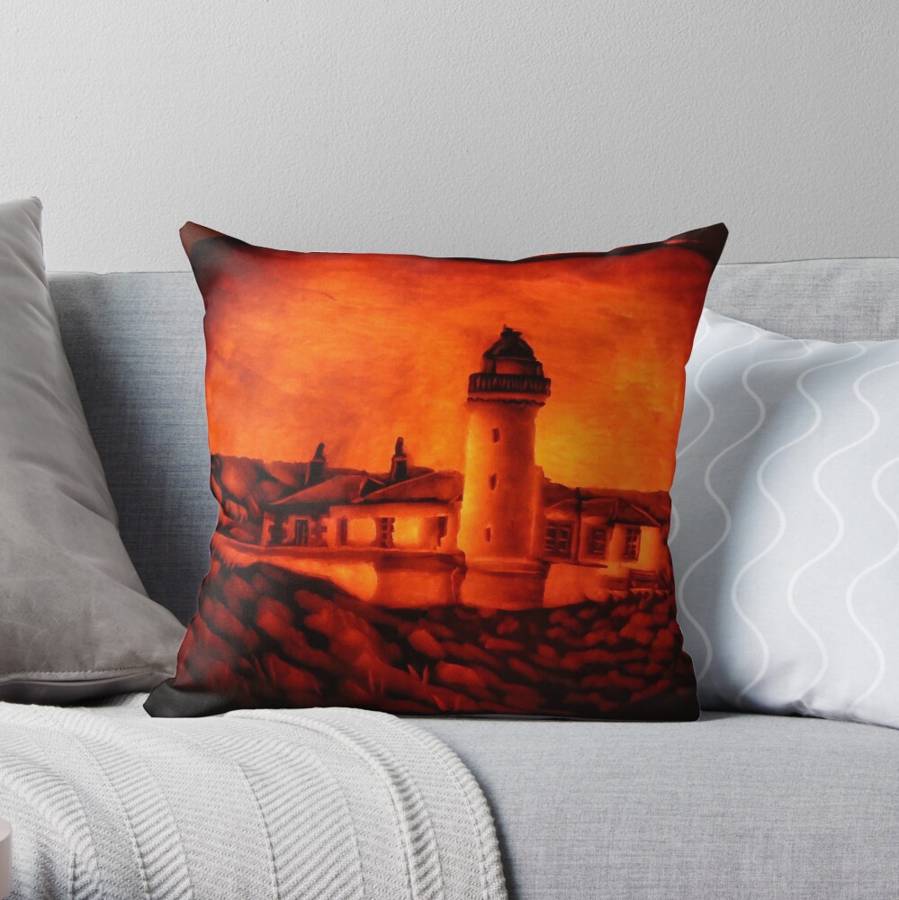 Low Light, Isle of May, Carved on a Pumpkin Throw Pillow