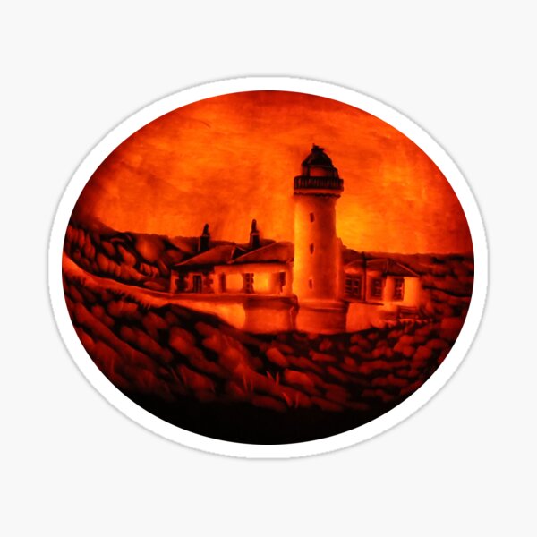 Low Light, Isle of May, Carved on a Pumpkin Sticker