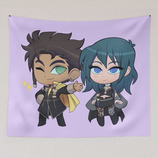 Item preview, Byleth (F!Byleth) and Claude - Fire Emblem Three Houses - Chibi Cuties designed and sold by kickgirl.