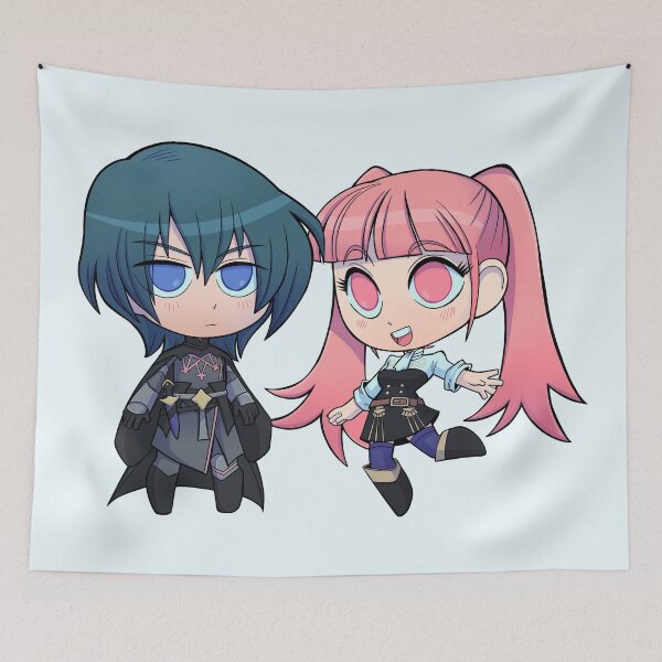 Item preview, Byleth (M!Byleth) and Hilda - Fire Emblem Three Houses - Chibi Cuties designed and sold by kickgirl.