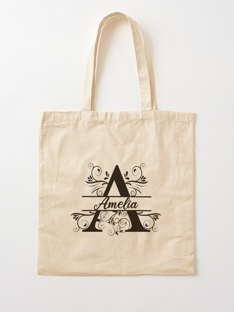 Personalized Name Monogram A - Amelia- Letter A Tote Bag for Sale