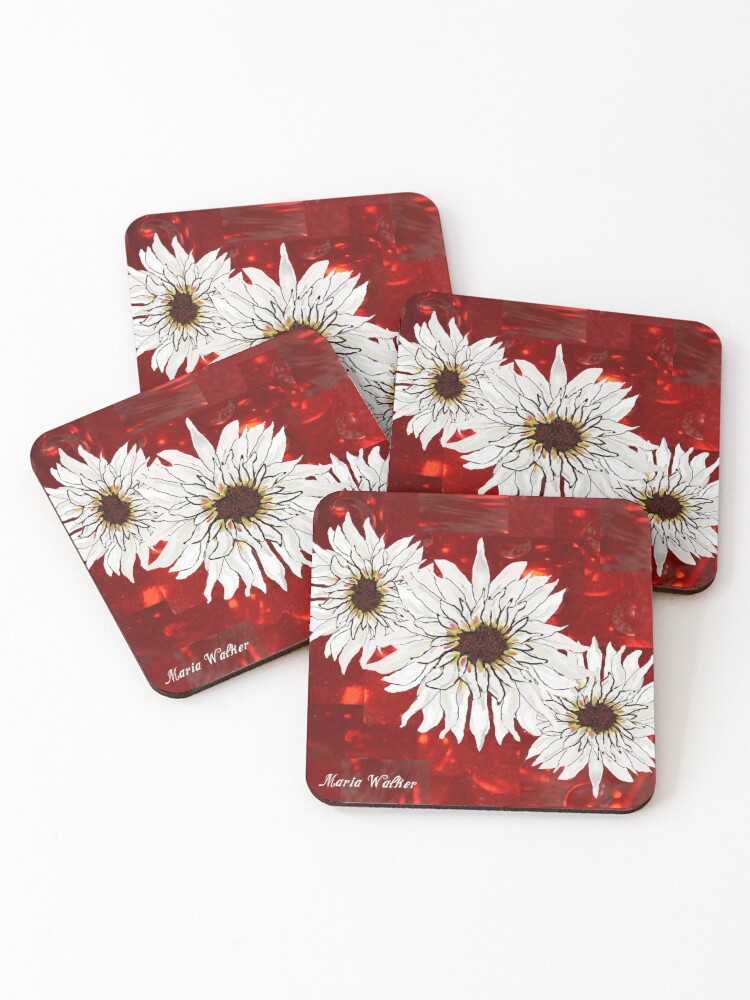 red glass coasters