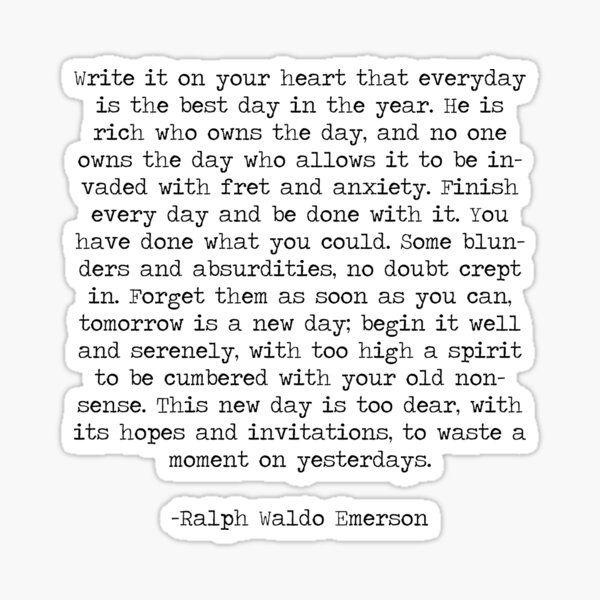 Item preview, "Write it on your heart"  Ralph Waldo Emerson Quote. designed and sold by SummerSoulCo.