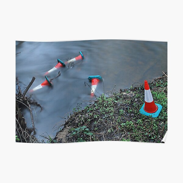 Traffic Cone Posters Redbubble - blue traffic cone blue traffic cone roblox