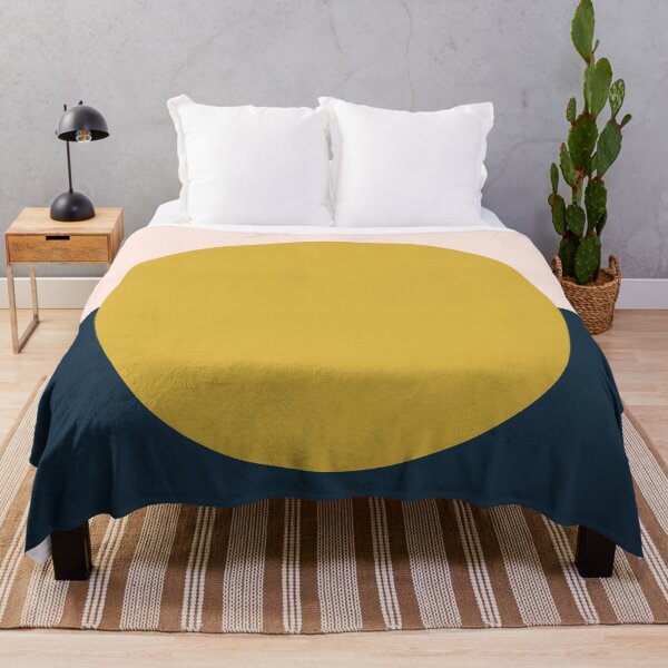 Item preview, Sun Dot Half Half. Minimalist Geometric Design in Mustard Yellow, Navy Blue, and Blush Pink designed and sold by kierkegaard.