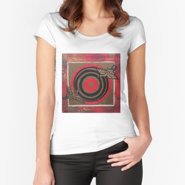 Flying Cranes Fitted Scoop T-Shirt