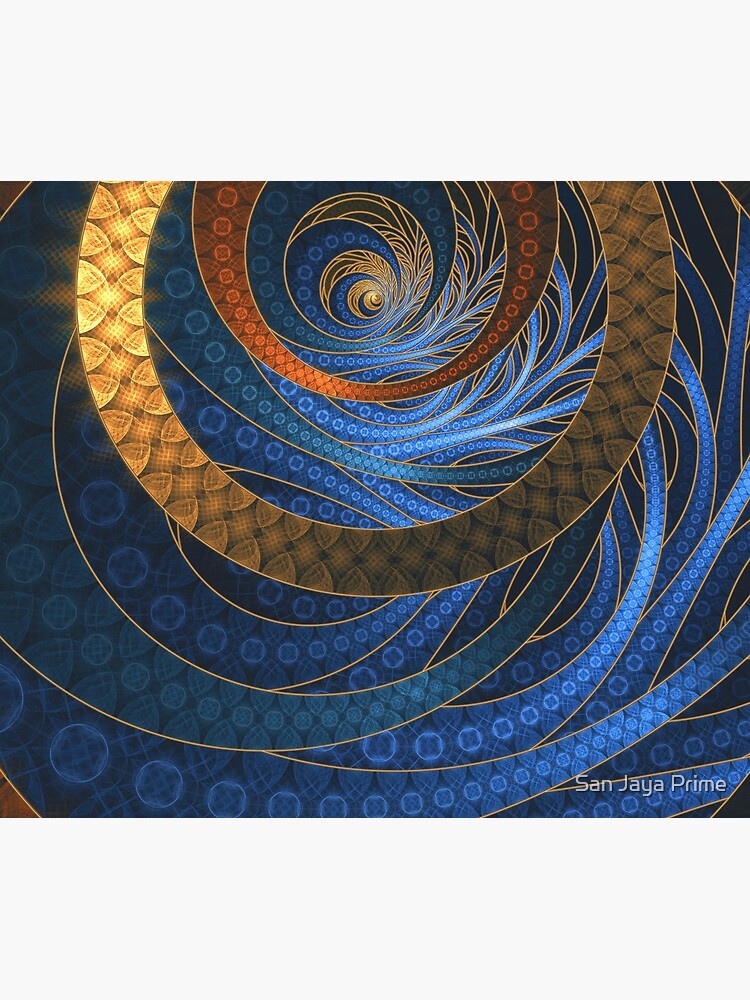 "Royal Blue Sapphires and Shining Gold Fractal Bangles" Throw Blanket by jayaprime Redbubble