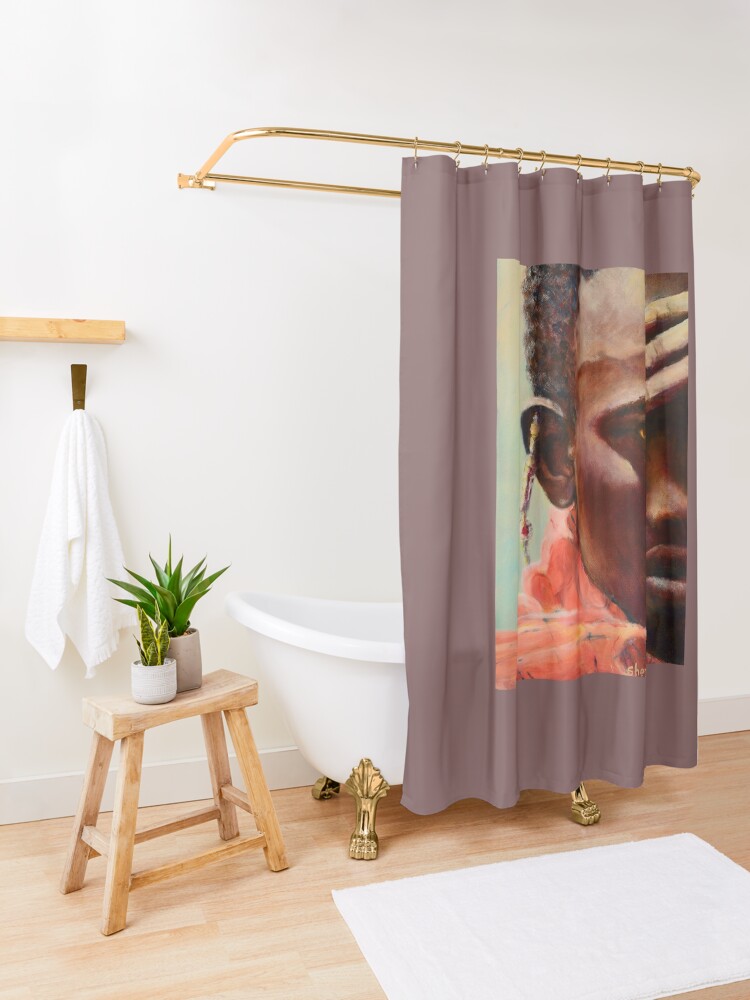Alternate view of Dignity - African Maasai Shower Curtain