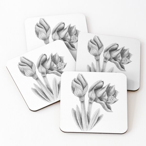 Item preview, Black and white Amaryllis designed and sold by Ivy Lily Art.