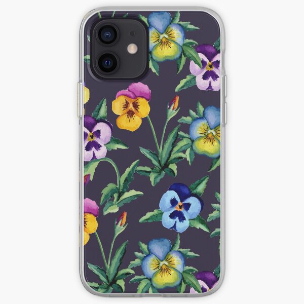 Pansy violet pattern iPhone Soft Case