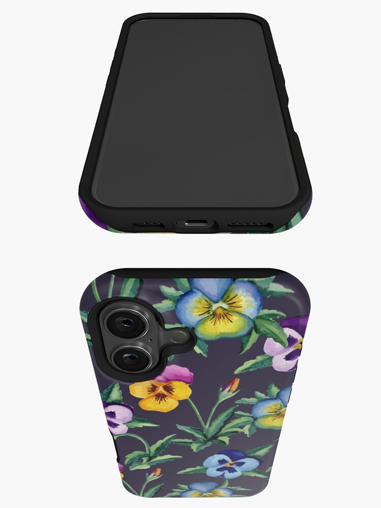 Thumbnail 3 von 4, iPhone-Hülle, Stiefmütterchen violettes Muster designt und verkauft von JuliaBadeeva.