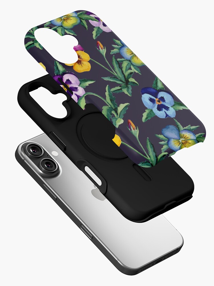 Thumbnail 2 von 4, iPhone-Hülle, Stiefmütterchen violettes Muster designt und verkauft von JuliaBadeeva.