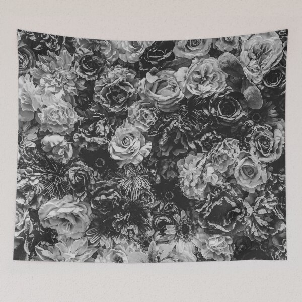 Item preview, Flower Wall // Black and White Flat Floral Accent Background Jaw Dropping Decoration designed and sold by AWYEZZA.