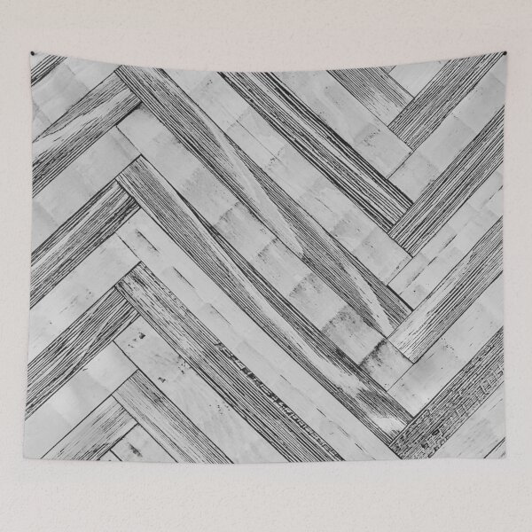 Item preview, Vintage Diagonal Design //Black and White Wood Accent Decoration Hand Scraped Design designed and sold by AWYEZZA.
