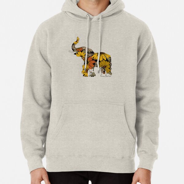 Sunflower Elephant - Color Pullover Hoodie