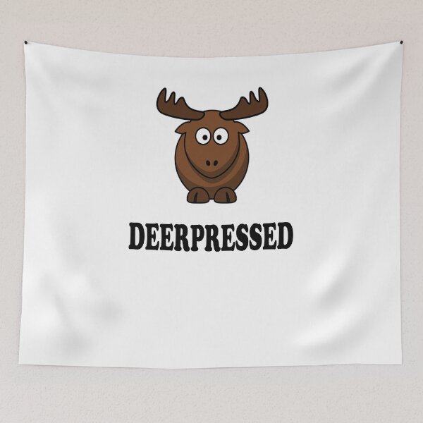 Item preview, Depressed deer pun designed and sold by zejose.