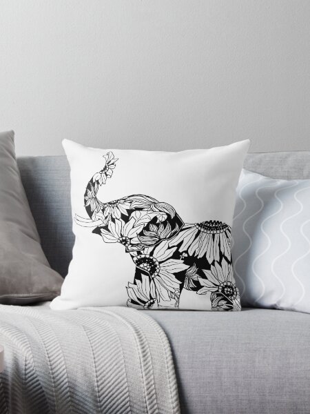 Item preview, Sunflower Elephant - B&W designed and sold by Allie Kerryn.