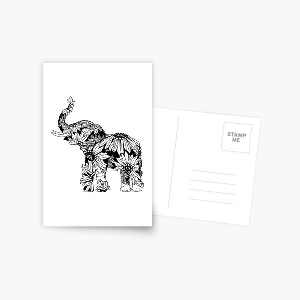 Item preview, Sunflower Elephant - B&W designed and sold by Allie Kerryn.