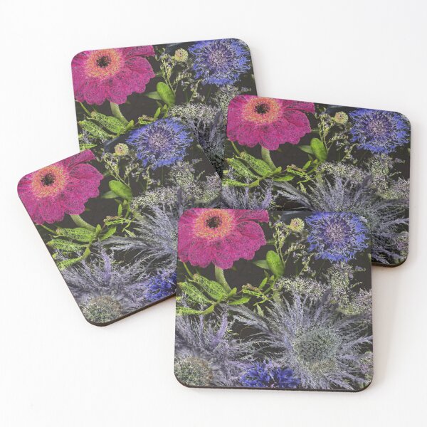 Midnight Floral Mix Coasters (Set of 4)