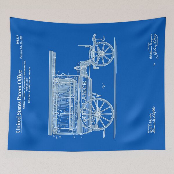 Item preview, Vintage Ambulance Patent - Blueprint designed and sold by FinlayMcNevin.