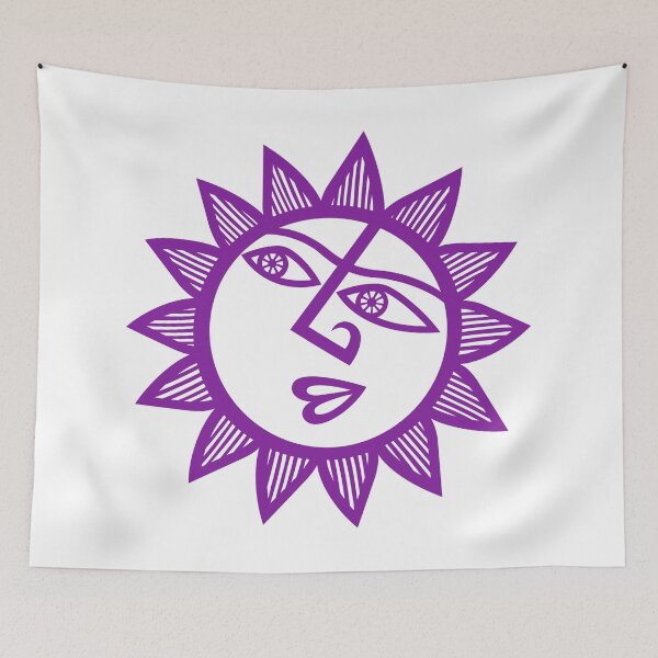 Item preview, Original Happy and Smirky Sun Looking Up Design (purple) designed and sold by wariana.