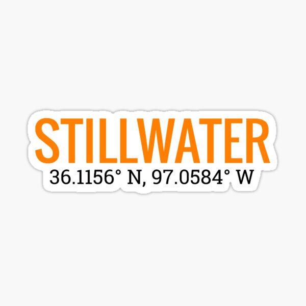 Stillwater, Oklahoma with Coordinates Sticker