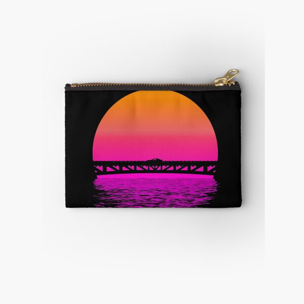 Item preview, Outrun style sunset bridge designed and sold by CustomShirtGuy.