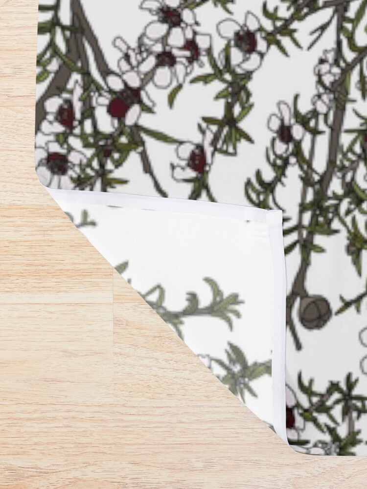 Alternate view of Mānuka bush - white flowers Shower Curtain