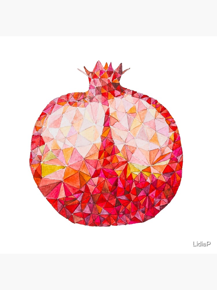 Low Poly Watercolor Pomegranate by LidiaP