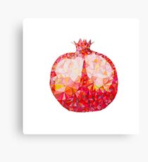 Low Poly Watercolor Pomegranate Canvas Print