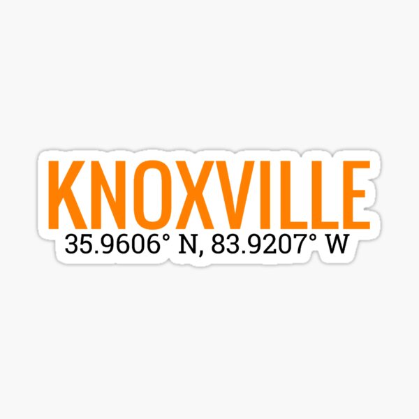Artikel-Vorschau von Knoxville, Tennessee mit Koordinaten, designt und verkauft von Thestickerdawg.