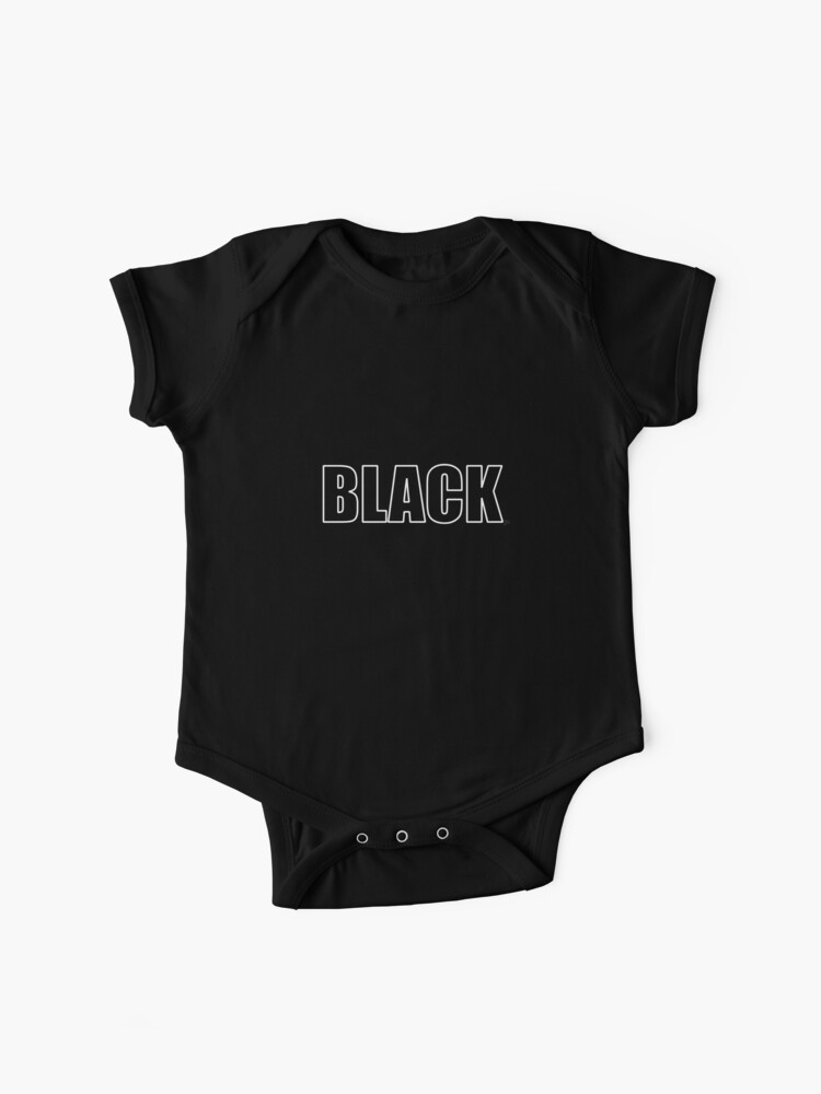 cáncer Derritiendo Modales Body para bebé «Camiseta "NEGRA" y diseño de producto. Texto negro con  contorno blanco y fondo transparente» de JohnnyMyass | Redbubble