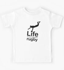 Rugby v Life - Black Graphic Kids Tee