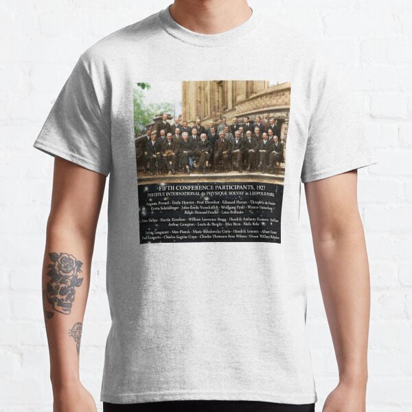 1927 Solvay Conference (spacetime bg), posters, prints Classic T-Shirt
