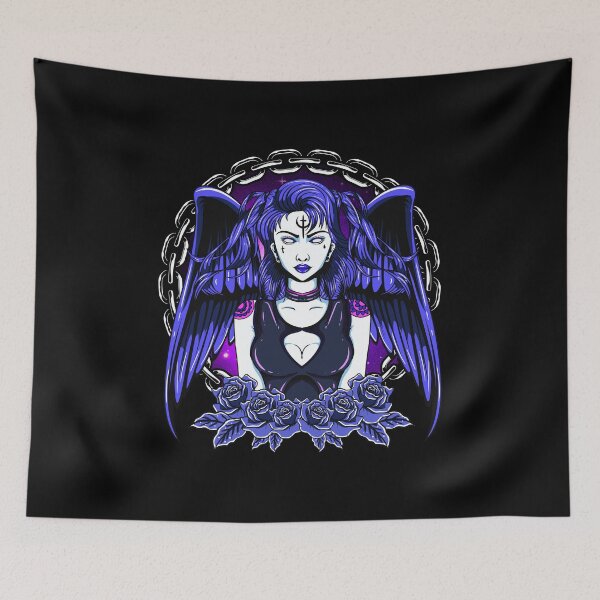 Item preview, Awesome Gothic Angel Girl Wings & Flowers designed and sold by perfectpresents.