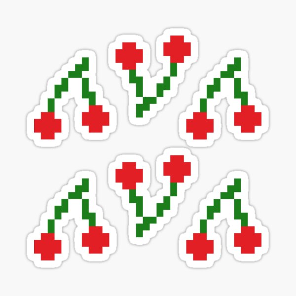 "Pixel Art Cherries" Sticker For Sale By SmilyLily | Redbubble