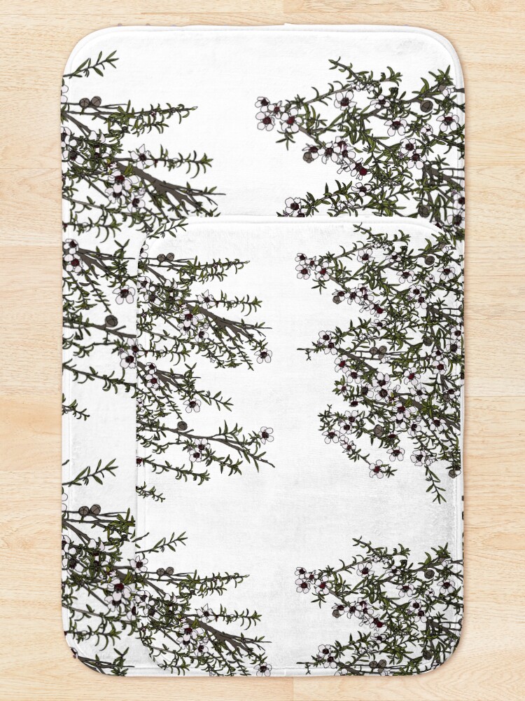 Alternate view of Mānuka bush - white flowers Bath Mat