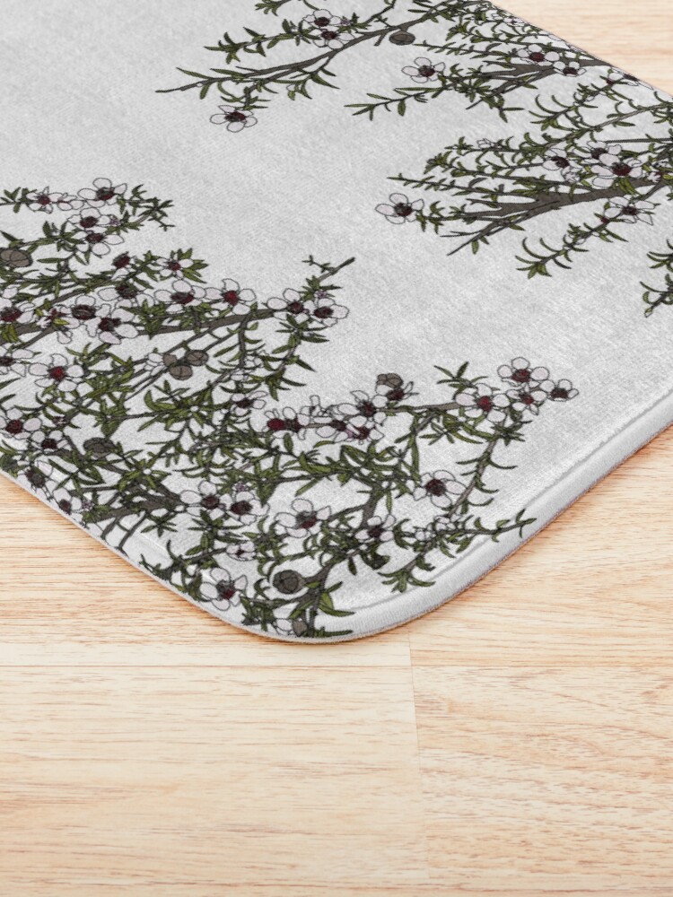 Alternate view of Mānuka bush - white flowers Bath Mat