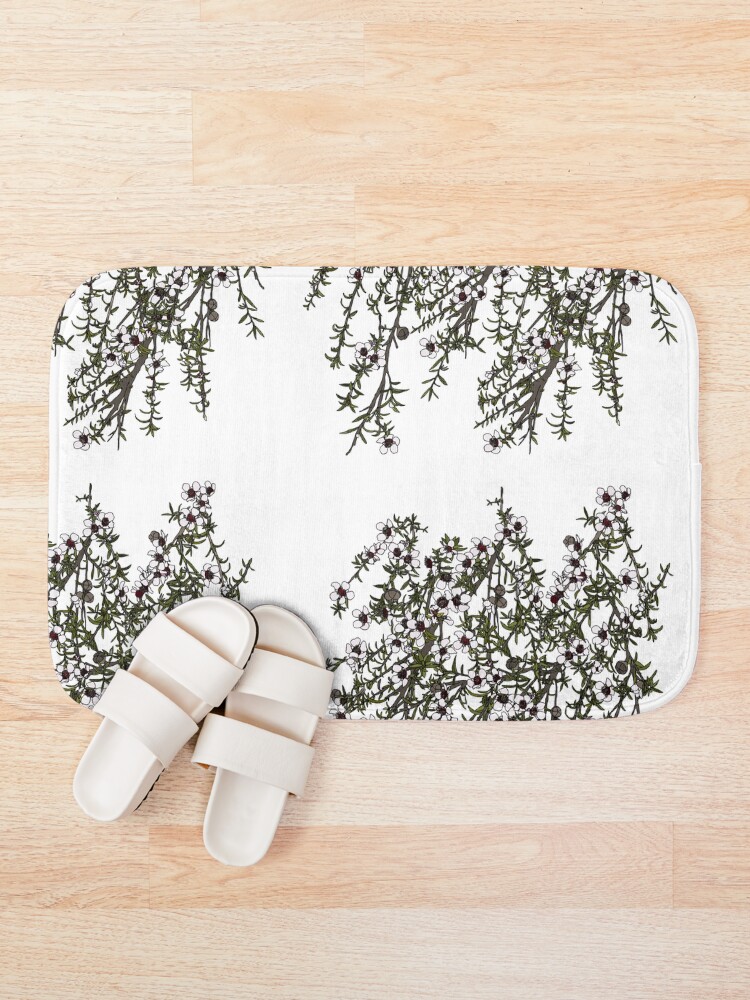 Alternate view of Mānuka bush - white flowers Bath Mat