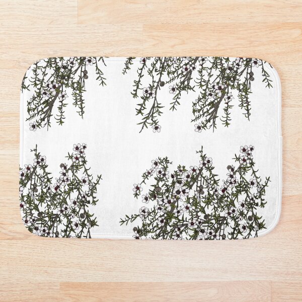 Mānuka bush - white flowers Bath Mat