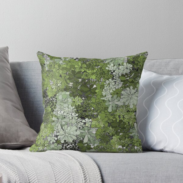 Item preview, Succulents on grey plaid designed and sold by CopperCatkin.