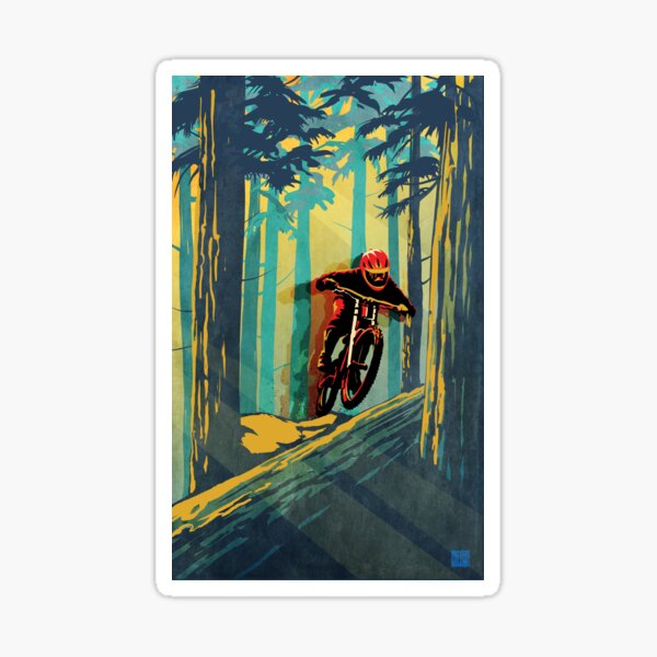 Forest log mountain bike ghost jumper Sticker