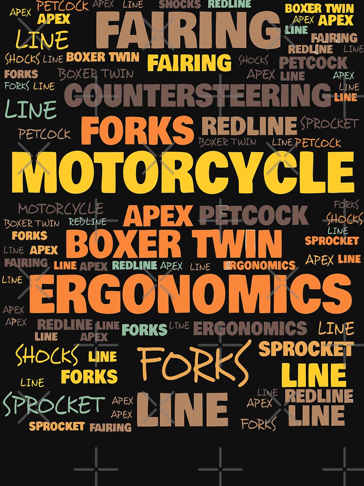 "Motorcycle Terminology - Commonly Used Motorcycle Terms" T-shirt By ...