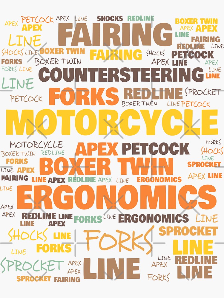 "Motorcycle Terminology Commonly Used Motorcycle Terms" Sticker for