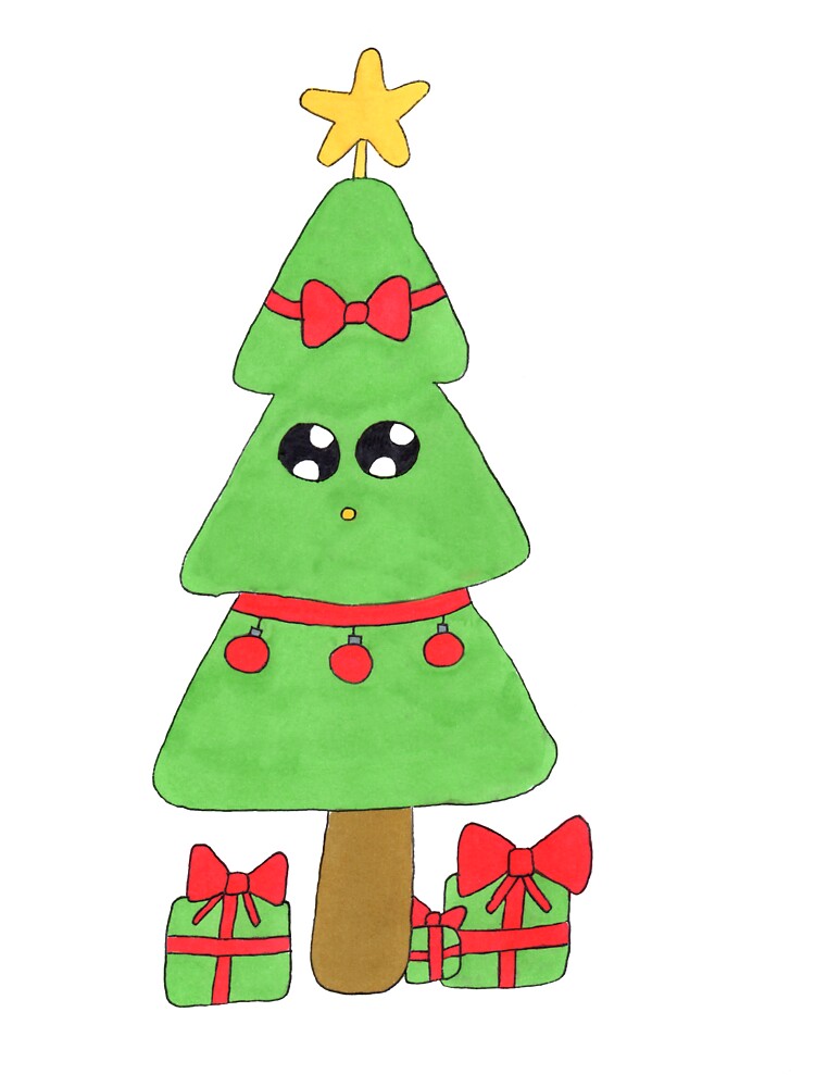Set of Christmas trees. Hand drawing illustration. Isolated on white  background Stock Photo - Alamy