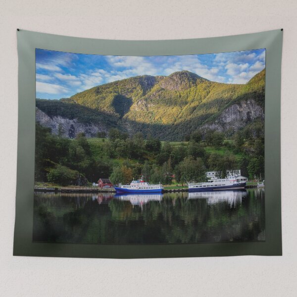 Item preview, Boats at Dock - Flam, Norway designed and sold by Kathy Weaver.