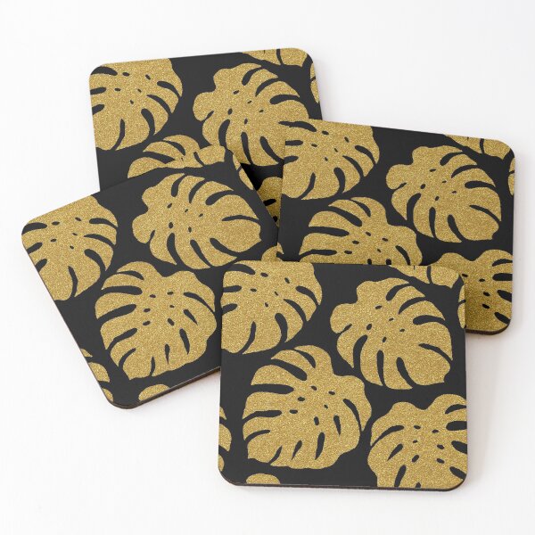 Item preview, Monstera Deliciosa Gold Silhouette Pattern designed and sold by Ivy Lily Art.
