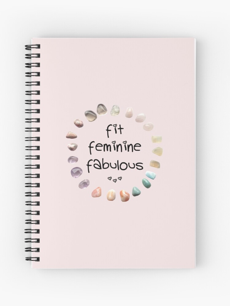 Fit Feminine Fabulous Crystal Grid Spiral Notebook By Karmathymes Redbubble